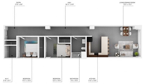 a floor plan of a house with a bedroom and a bathroom